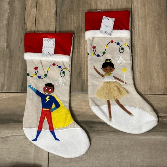 African-American Dancing Golden Ballerina Christmas Stocking - Picture 5 of 5